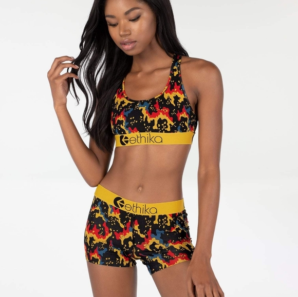 matching boxers and sports bra